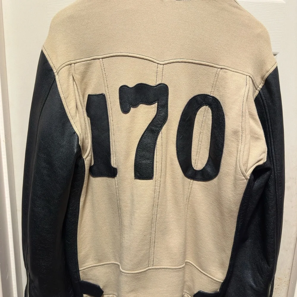 Dolce and Gabbana Leather/cotton motorcycle jacket - Picture 3 of 5